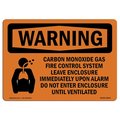 Signmission Safety Sign, OSHA WARNING, 18" Height, 24" Width, Rigid Plastic, Carbon Dioxide Gas Fire, Landscape OS-WS-P-1824-L-12514